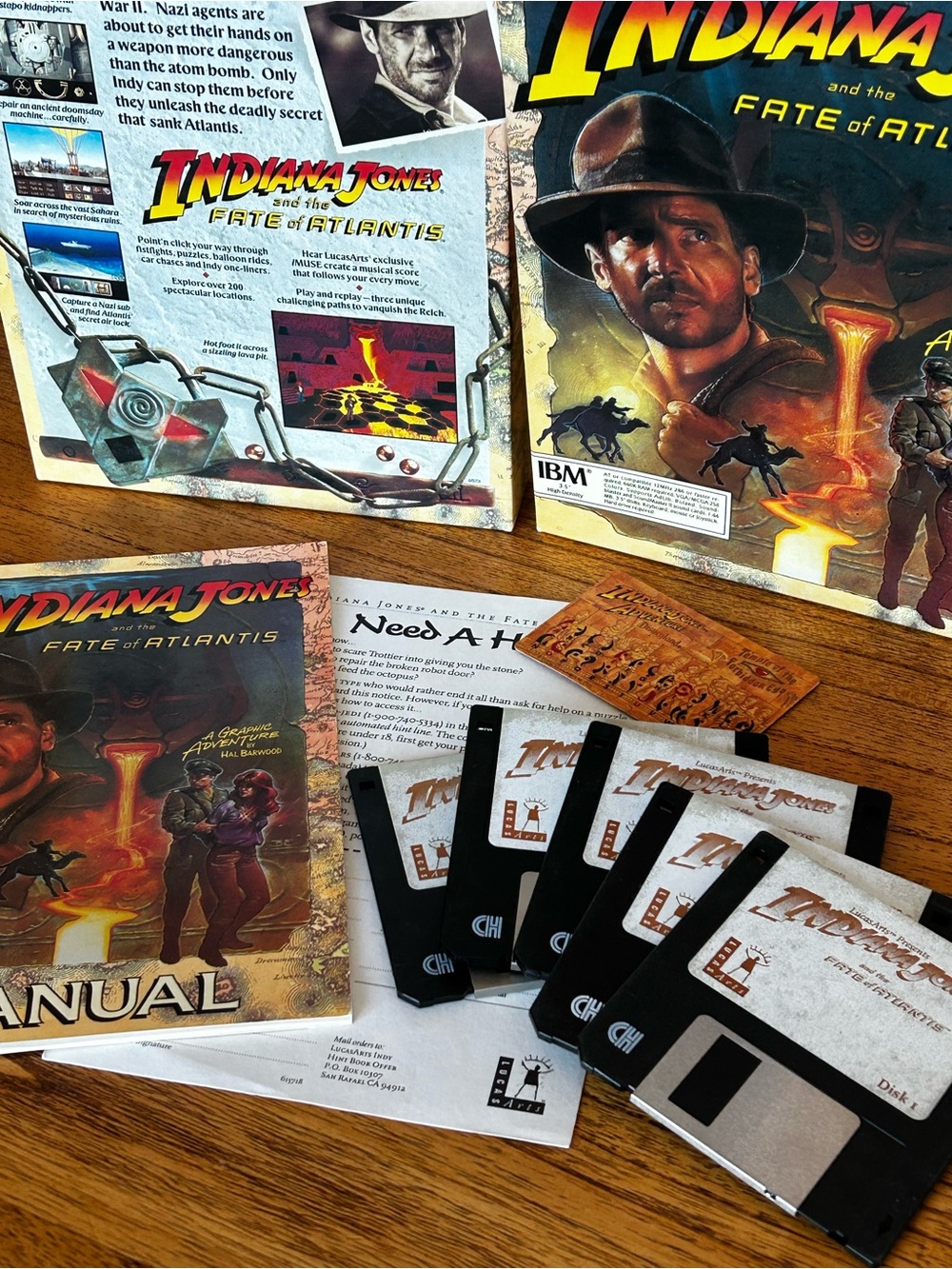 Indiana Jones and the Fate of Atlantis (Vintage Video Game)- 3 1/2 inch discs